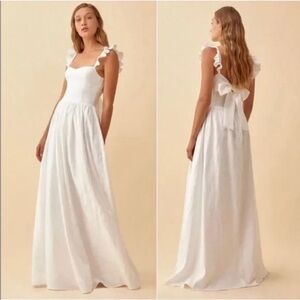 Reformation Vecchio Linen Dress in White